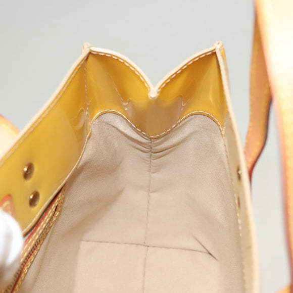 LOUIS VUITTON Monogram Vernis Reade PM Hand Bag Beige M91334 LV Auth BA2895
