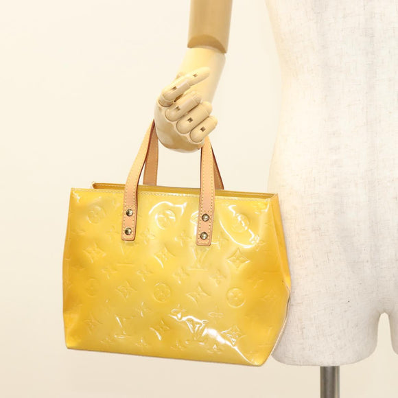 LOUIS VUITTON Monogram Vernis Reade PM Hand Bag Beige M91334 LV Auth BA2895
