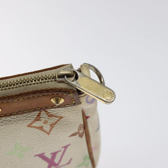 LOUIS VUITTON Multicolor Pochette Accessoires Pouch White M92649 Auth BA2896