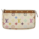 LOUIS VUITTON Multicolor Pochette Accessoires Pouch White M92649 Auth BA2896-13