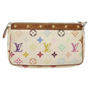 LOUIS VUITTON Multicolor Pochette Accessoires Pouch White M92649 Auth BA2896-2