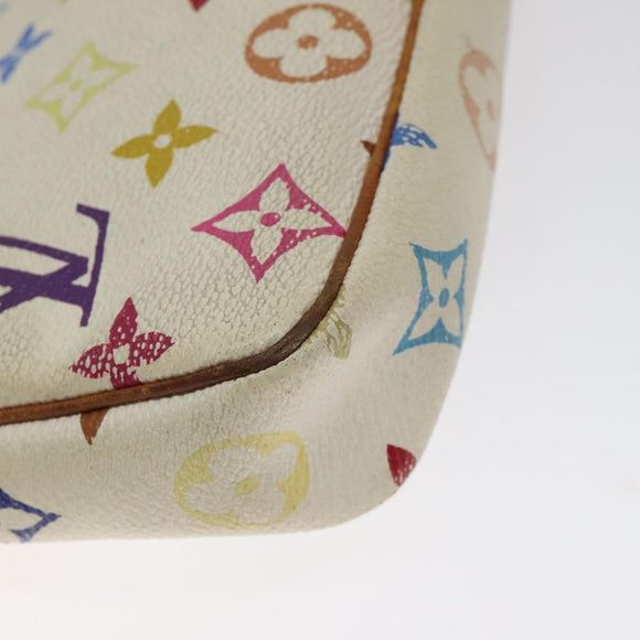 LOUIS VUITTON Multicolor Pochette Accessoires Pouch White M92649 Auth BA2896