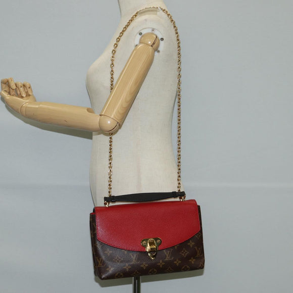 LOUIS VUITTON Monogram Sun Placide Shoulder Bag Red M43713 LV Auth BA2903M