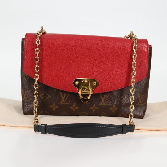 LOUIS VUITTON Monogram Sun Placide Shoulder Bag Red M43713 LV Auth BA2903M