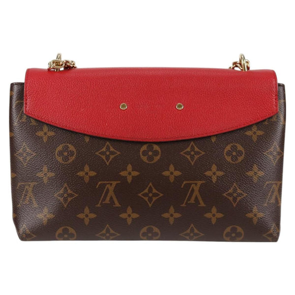 LOUIS VUITTON Monogram Sun Placide Shoulder Bag Red M43713 LV Auth BA2903M
