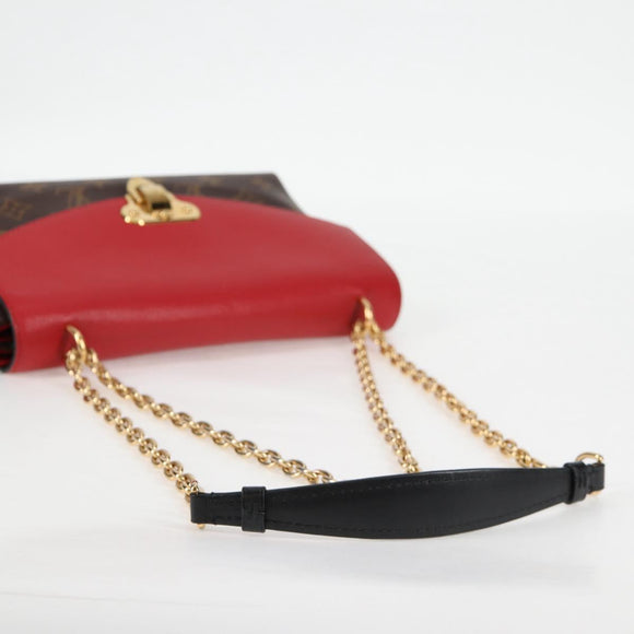 LOUIS VUITTON Monogram Sun Placide Shoulder Bag Red M43713 LV Auth BA2903M