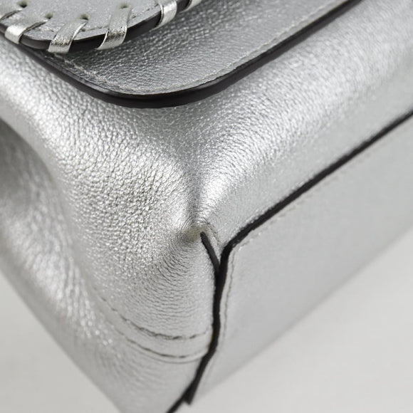 LOUIS VUITTON Chain Very Shoulder Bag Leather Silver M43201 LV Auth BA2904M