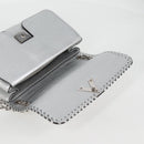 LOUIS VUITTON Chain Very Shoulder Bag Leather Silver M43201 LV Auth BA2904M-10