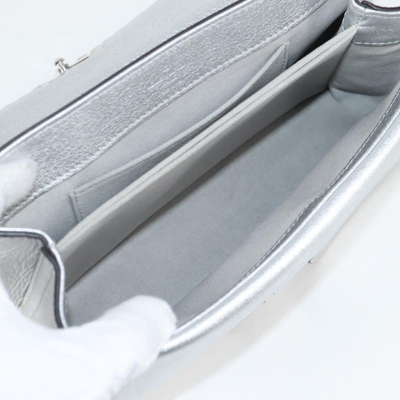 LOUIS VUITTON Chain Very Shoulder Bag Leather Silver M43201 LV Auth BA2904M