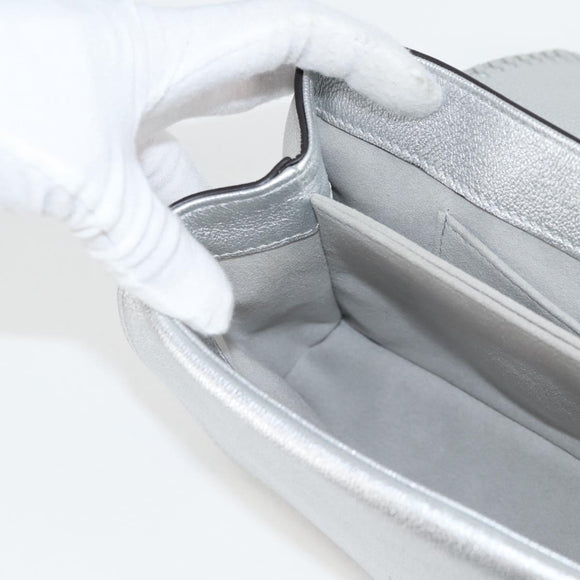 LOUIS VUITTON Chain Very Shoulder Bag Leather Silver M43201 LV Auth BA2904M