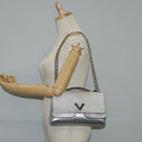 LOUIS VUITTON Chain Very Shoulder Bag Leather Silver M43201 LV Auth BA2904M-23