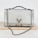 LOUIS VUITTON Chain Very Shoulder Bag Leather Silver M43201 LV Auth BA2904M-12