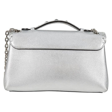 LOUIS VUITTON Chain Very Shoulder Bag Leather Silver M43201 LV Auth BA2904M - 0