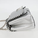 LOUIS VUITTON Chain Very Shoulder Bag Leather Silver M43201 LV Auth BA2904M-3