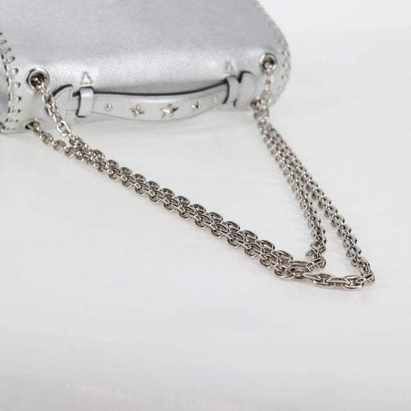 LOUIS VUITTON Chain Very Shoulder Bag Leather Silver M43201 LV Auth BA2904M