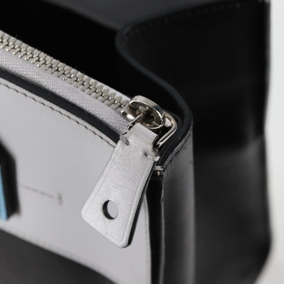 LOUIS VUITTON City Steamer MM Bag Calf leather Black Gray M42435 LV Auth BA2906A