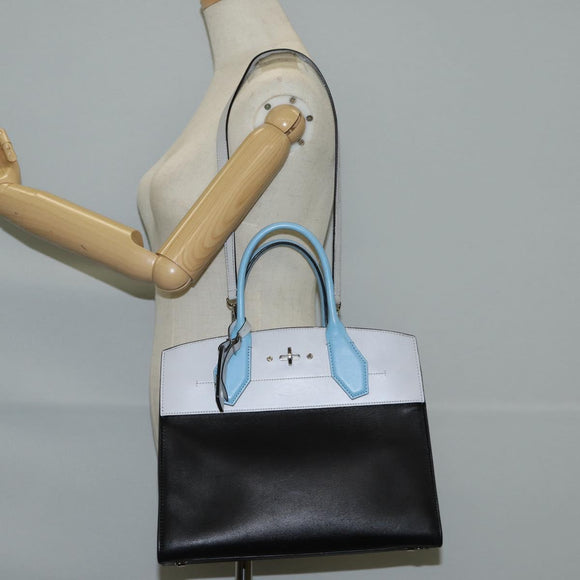 LOUIS VUITTON City Steamer MM Bag Calf leather Black Gray M42435 LV Auth BA2906V