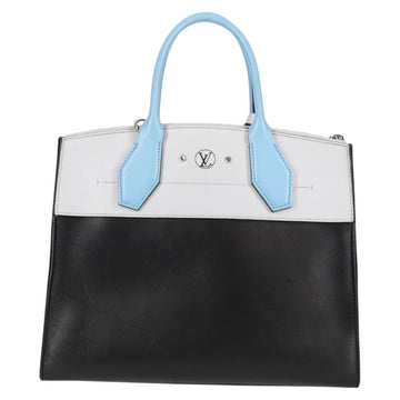 LOUIS VUITTON City Steamer MM Bag Calf leather Black Gray M42435 LV Auth BA2906A - 0