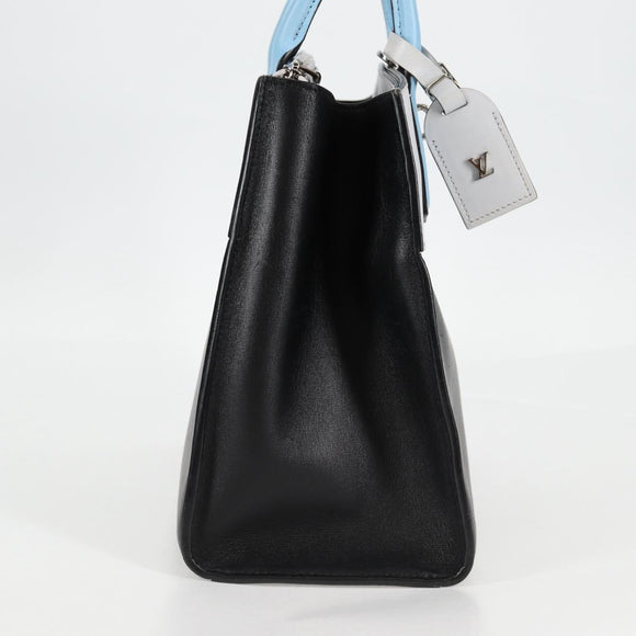 LOUIS VUITTON City Steamer MM Bag Calf leather Black Gray M42435 LV Auth BA2906V