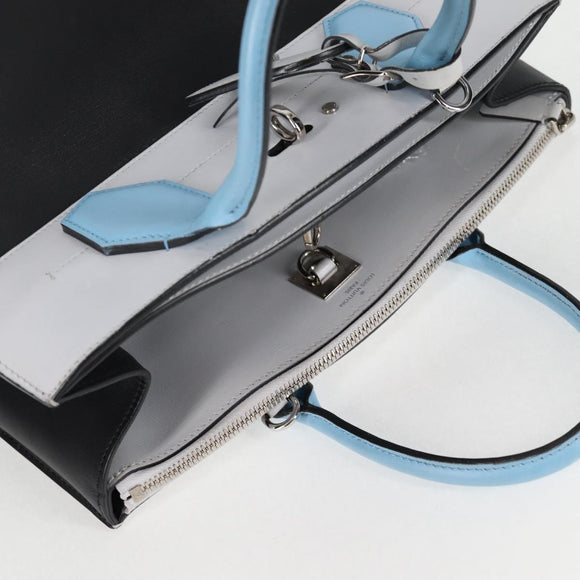 LOUIS VUITTON City Steamer MM Bag Calf leather Black Gray M42435 LV Auth BA2906A