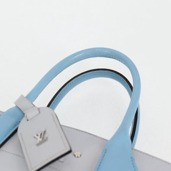 LOUIS VUITTON City Steamer MM Bag Calf leather Black Gray M42435 LV Auth BA2906V