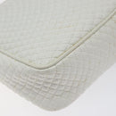 BALLY Chain Shoulder Bag Leather White Gold Auth BA2907-16