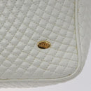 BALLY Chain Shoulder Bag Leather White Gold Auth BA2907-17