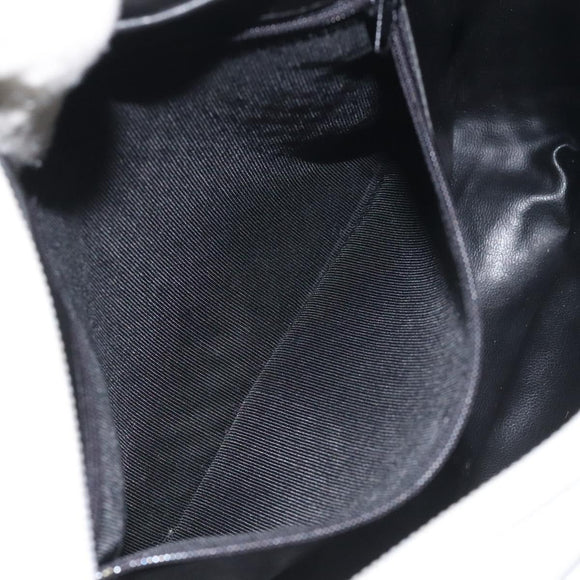 BALLY Chain Shoulder Bag Leather White Gold Auth BA2907