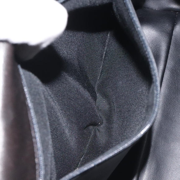 BALLY Hand Bag Leather Black Gold Auth BA2909