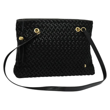 BALLY Tote Bag Leather Black Gold Auth BA2910