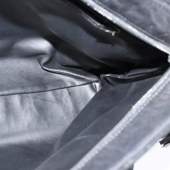 BALLY Tote Bag Leather Black Gold Auth BA2910