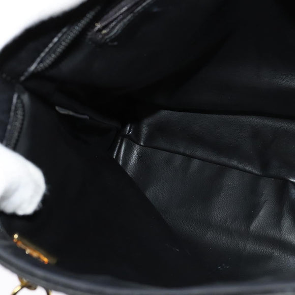 BALLY Tote Bag Leather Black Gold Auth BA2910