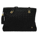 BALLY Tote Bag Leather Black Gold Auth BA2910-2
