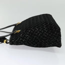 BALLY Tote Bag Leather Black Gold Auth BA2910-4