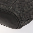 BALLY Hand Bag Leather Gray Gold Auth BA2912-9