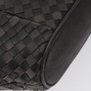 BALLY Hand Bag Leather Gray Gold Auth BA2912-16