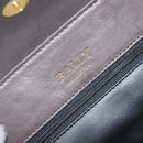 BALLY Hand Bag Leather Gray Gold Auth BA2912-11
