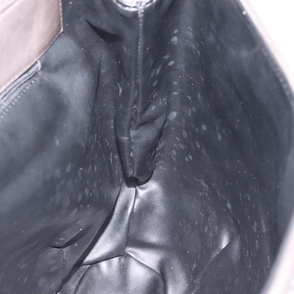 BALLY Hand Bag Leather Gray Gold Auth BA2912