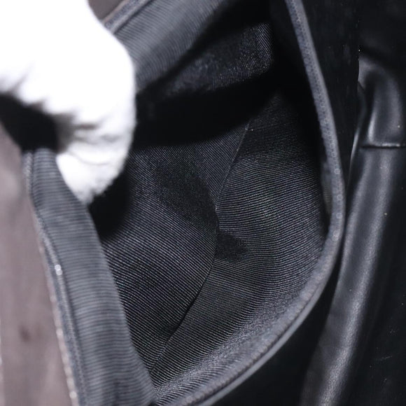 BALLY Hand Bag Leather Gray Gold Auth BA2912