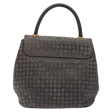 BALLY Hand Bag Leather Gray Gold Auth BA2912 - 0