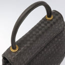 BALLY Hand Bag Leather Gray Gold Auth BA2912-6