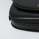 BALLY Shoulder Bag Leather Black Gold Auth BA2914-9