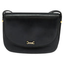 BALLY Shoulder Bag Leather Black Gold Auth BA2914-2
