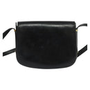 BALLY Shoulder Bag Leather Black Gold Auth BA2914-3