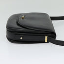 BALLY Shoulder Bag Leather Black Gold Auth BA2914-5