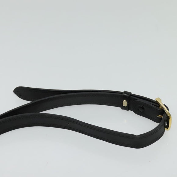 BALLY Shoulder Bag Leather Black Gold Auth BA2914