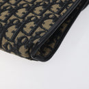 Christian Dior Trotter Canvas Shoulder Bag Navy Gold Auth BA2915-12