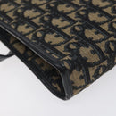Christian Dior Trotter Canvas Shoulder Bag Navy Gold Auth BA2915-13