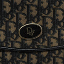 Christian Dior Trotter Canvas Shoulder Bag Navy Gold Auth BA2915-14