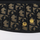 Christian Dior Trotter Canvas Shoulder Bag Navy Gold Auth BA2915-16